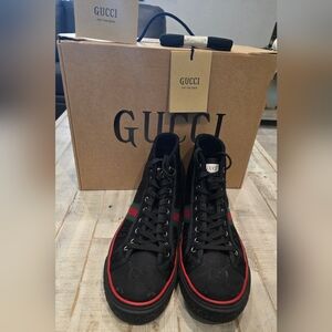 Men's Gucci red and black sneakers, size 11.5